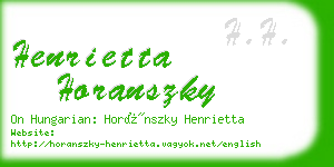 henrietta horanszky business card